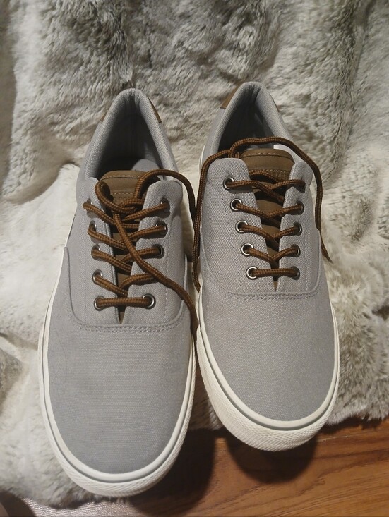 U.S. Polo Assn. Other - U.S. Polo Assn. Gray Canvas Sneakers with Brown Accents